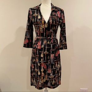 NWOT Tracy Negoshian Cathy Wrap Tassel Dress